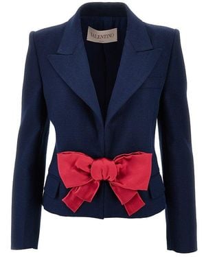 ジャケット Valentino Blue viscose jacket with bow Viscose Jacket With Bow for Woman in Provence Blue