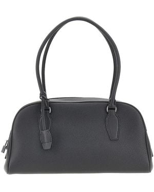 The Row Grained Leather E/W India Bag - Black
