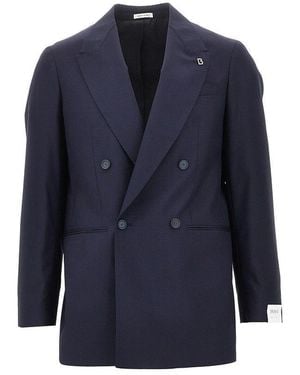 BRERAS Milano 'Arezzo' Wool Double-Breasted Jacket - Blue