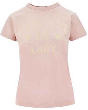 Valentino Panther Lady Print T-Shirt - Pink