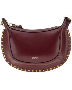 Isabel Marant Leather Oskan Moon Bag - Purple