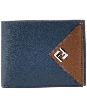 Fendi Grained Leather Lui' Wallet - Blue