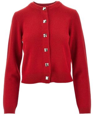 Tory Burch Cashmere Cardigan With Floral Buttons - Red