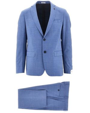 BRERAS Milano Stretch Wool Tailored Suit - Blue