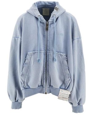 Maison Mihara Yasuhiro 'Amateur Sewn Like' Full-Zip Hoodie - Blue