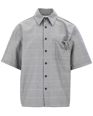 C.9.3 Check Cotton-Blend Shirt - Grey