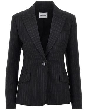 ANDAMANE 'Bianca' Jacket With Pin-Striped Motif - Black