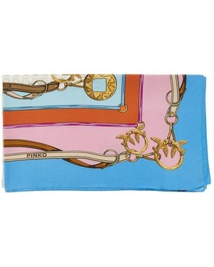 Pinko Printed Twill Scarf - Blue