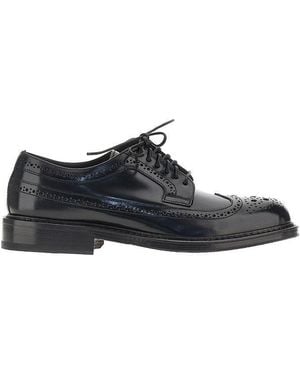 JUAN LACARCEL BY CALCE Brushed Leather Lace-Up Shoes - Black