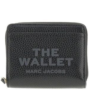 Marc Jacobs Grained Leather Mini Compact Wallet - Black