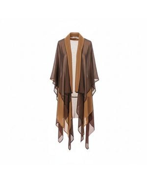 Alberta Ferretti Silk Chiffon Dust Coat - Brown