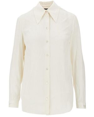 Gucci Jacquard Silk Shirt - White