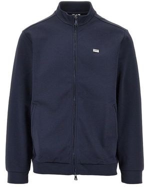 EA7 Full-Zip Sweatshirt With Logo Plate - Blue