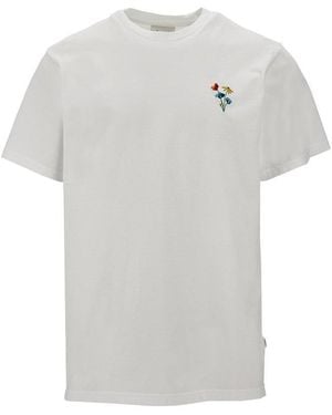 Forét T-Shirt 'Element' Con Ricamo Floreale Uomo - Grigio