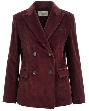 Weekend by Maxmara Corduroy Double-Breasted Jacket - Purple