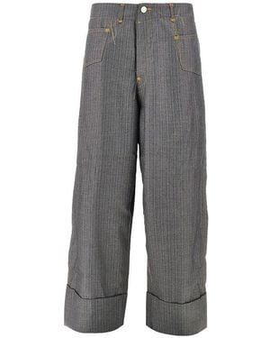 Junya Watanabe X Levi's Pinstriped Trousers - Grey