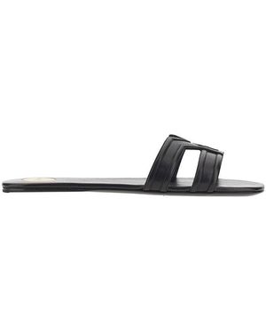 Saint Laurent 'Mabrouka' Leather Sandals - Black