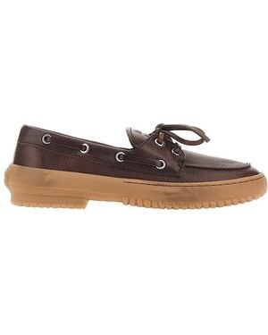 Miu Miu Leather Boat Shoes 36 - Brown