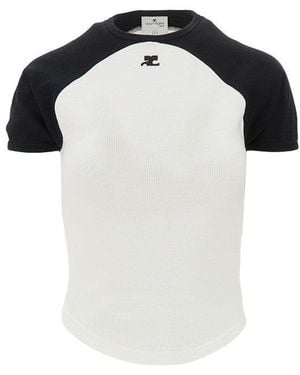 Courreges 'Circle Contrast' T-Shirt - Black