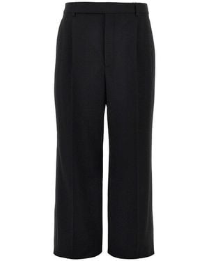 Saint Laurent Wool Grain De Poudre Trousers - Black