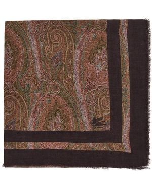 Etro Paisley Modal And Cashmere Shawl - Brown