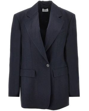P.A.R.O.S.H. P. A.R. O.S. H. 'Raisa' Linen-Blend Oversized Jacket - Blue