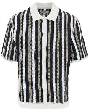 Wax London 'Porto' Crochet Knit Shirt - Black