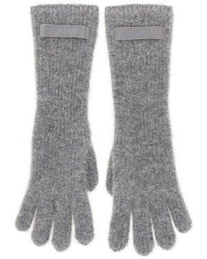 Jacquemus 'Gros Grain' Alpaca Blend Gloves - Grey