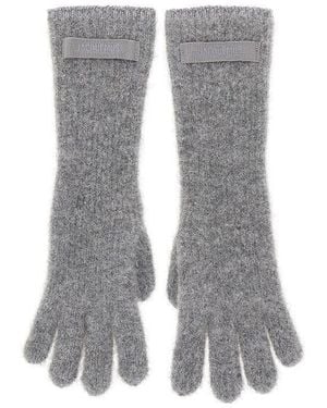 Jacquemus 'Gros Grain' Alpaca Blend Gloves - Gray
