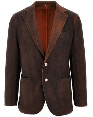 Santaniello Wool-Blend Destructured Jacket - Brown