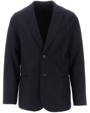 Emporio Armani Travel Essential Wool Flannel Jacket - Blue
