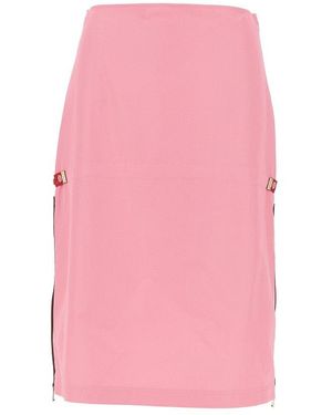 Fendi Technical Viscose Midi Skirt - Pink