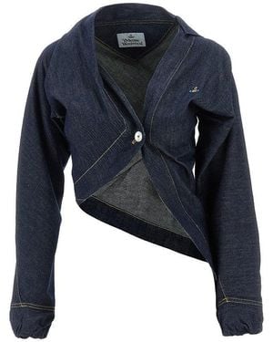 Vivienne Westwood 'Natalia' Chambray Draped Shirt - Blue