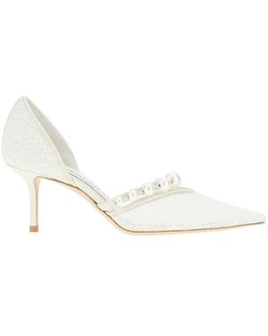 Jimmy Choo 'Aurelie 65' Lace Court Shoes - White
