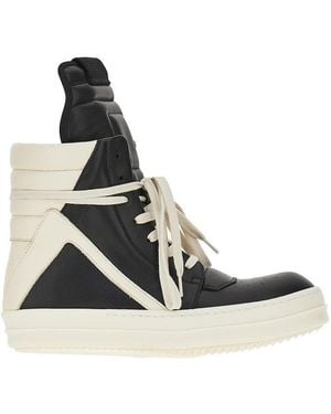 Rick Owens Geobasket Leather Sneakers - Black