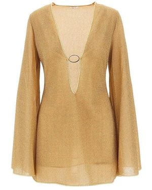 Oséree 'Lumiére O-Kaftan' Mini Dress - Natural
