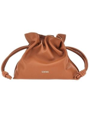 Loewe Leather Mini 'Flamenco Clutch' Bag - Brown