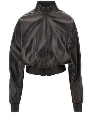 Gucci Nappa Leather Bomber Jacket - Black