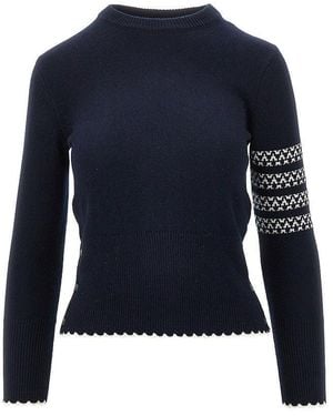 Thom Browne Hector Intarsia Wool Jumper - Blue