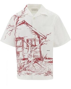 Prada Printed Cotton Bowling Shirt - Multicolour