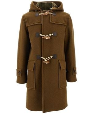 Burberry Wool Cashmere Hooded Duffle Coat - Brown