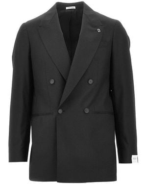 BRERAS Milano 'Arezzo' Wool Double-Breasted Jacket - Black