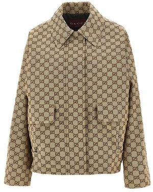 Gucci Gg Canvas Bomber Jacket - Natural