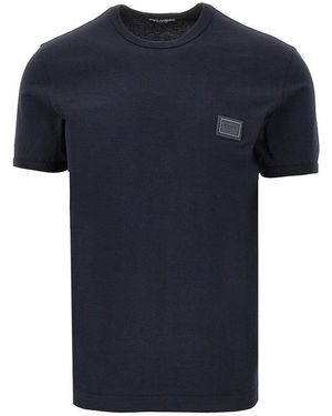Dolce & Gabbana Dolce&Gabbana Logo Plate T-Shirt - Blue