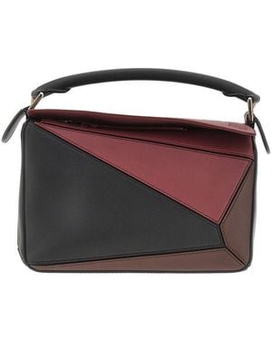 Loewe Leather Small 'Puzzle Edge' Bag - Black