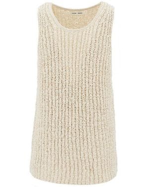 Cmmn Swdn 'Eli' Woven Knitted Cotton Tank Top - Natural
