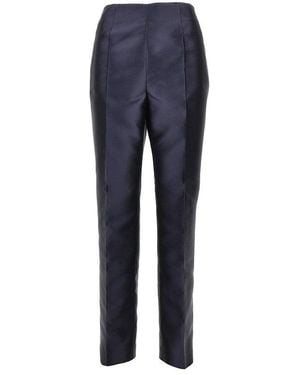 Alberta Ferretti Mikado Tailored Cigarette Pants - Blue