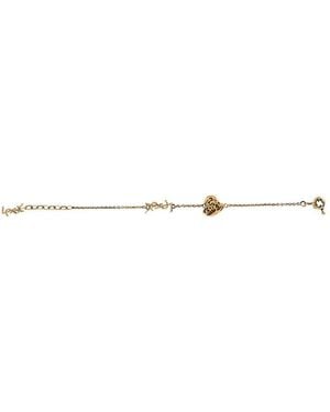 Saint Laurent 'Cassandre Heart' Chain Bracelet - Metallic