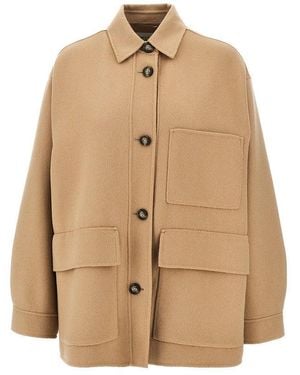 Weekend by Maxmara Virgin Wool-Blend Cloth Jacket - Natural