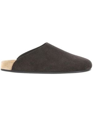 The Row 'Hudson Two' Suede Leather Mules 37 - Brown